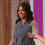 Sarah Jakes Roberts’ gray fringe top and skirt on Sherri