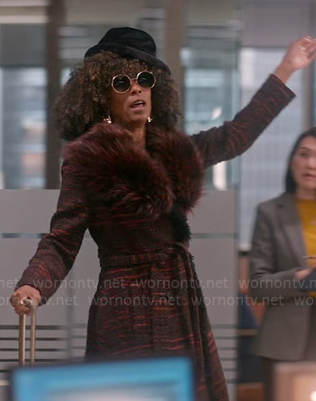 Beverly’s tweed and fur coat on So Help Me Todd