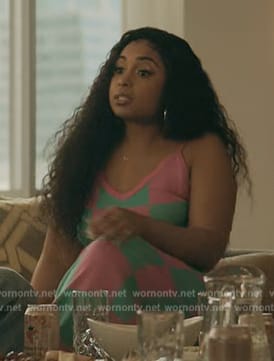 Tiffany’s blue and pink checkerboard dress on The Chi