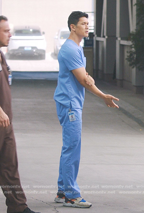 Blue’s colorblock sneakers on Greys Anatomy