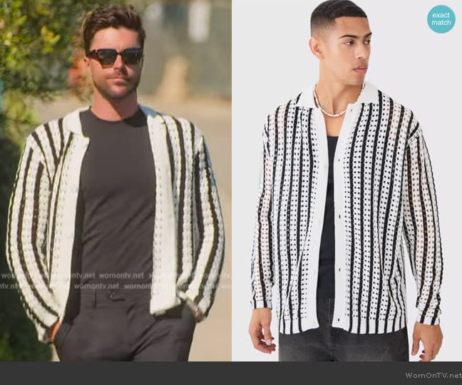 Boohoo Oversized Crochet Shirt worn by (Tyler Stanaland) on Selling the OC