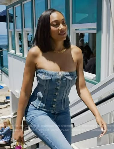 Brandi’s denim corset top on Selling the OC