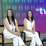 The Bella Twins’ white pinstripe vest and pants on Live with Kelly and Mark