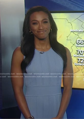 Brittany’s blue ribbed knit dress on Good Morning America
