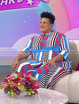 Brittany Howard’s mixed stripe shirt and pants on Today