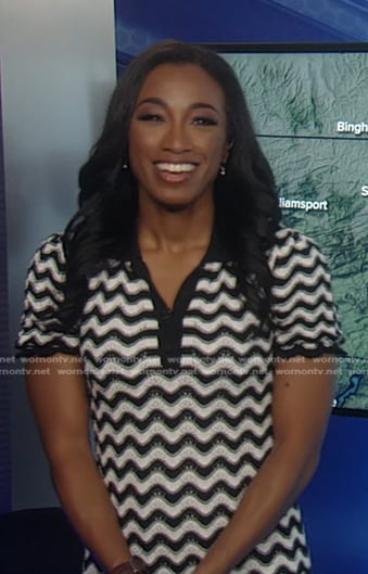 Brittany’s wavy stripe polo dress on Good Morning America