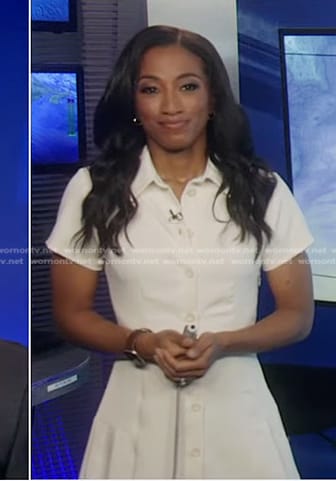 Brittany’s white pleated mini dress on Good Morning America