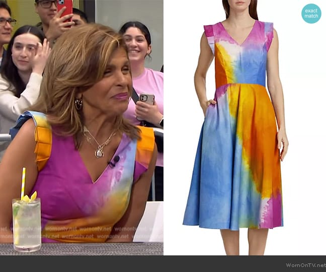 Busayo Wura Dress in Orange-Multi worn by Hoda Kotb on Access Hollywood