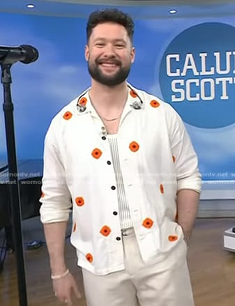 Calum Scott’s white floral shirt on Today