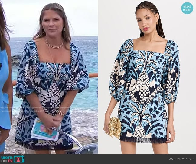 Cara Cara Montauk Dress in Blue Fruit Basket worn by Jenna Bush Hager on Today