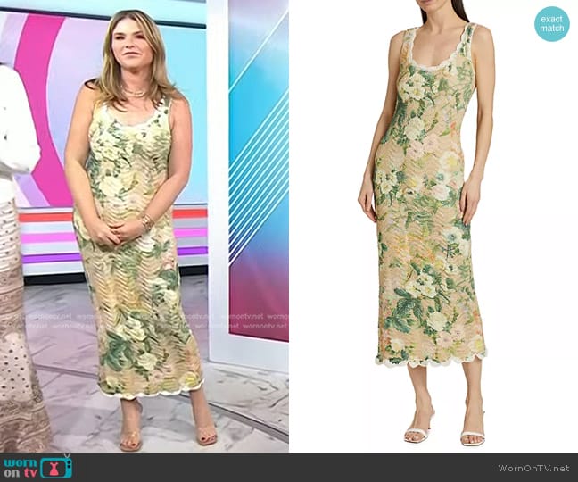Cara Cara Orel Floral Cotton Midi-Dress in Ginger Root Kingston Floral worn by Jenna Bush Hager on Today