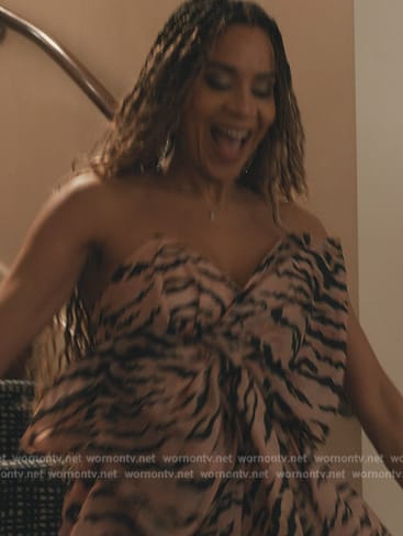 Carolyn’s pink zebra mini dress on Elsbeth