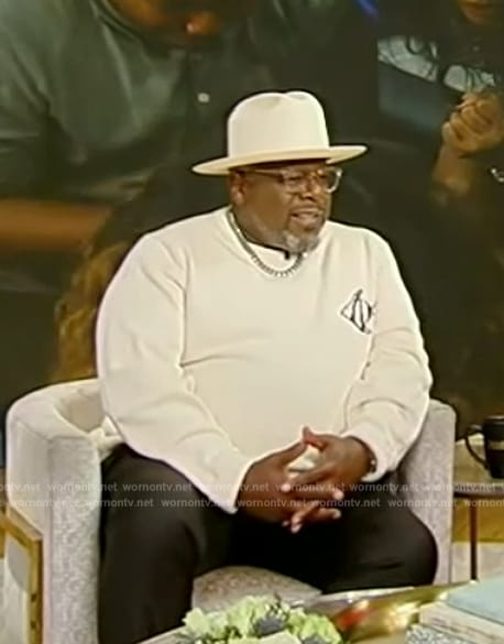 Cedric the Entertainer’s fish print sweater on Tamron Hall Show