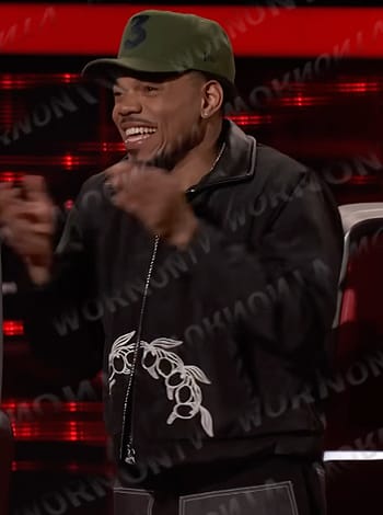 Chance’s black olive bomber jacket on The Voice