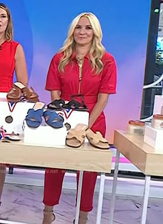 Chassie’s red belted jumpsuit on Today