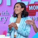 Chrystle Cu’s blue satin blazer on Good Morning America