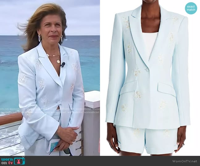 Cinq a Sept Wildflower Bouquet Blazer in Glacial Blue Multi worn by Hoda Kotb on Today