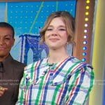 Claudia Jessie’s plaid big collar top on Good Morning America