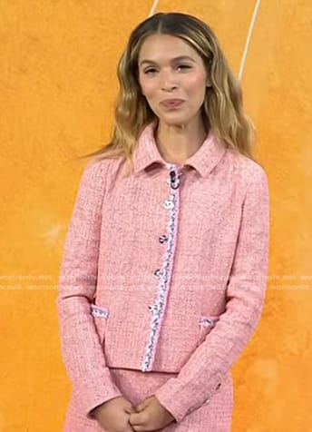 Cleo Wade’s pink tweed jacket and skirt on Today