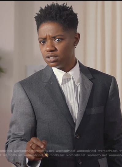 Coop’s gray two-tone blazer on All American
