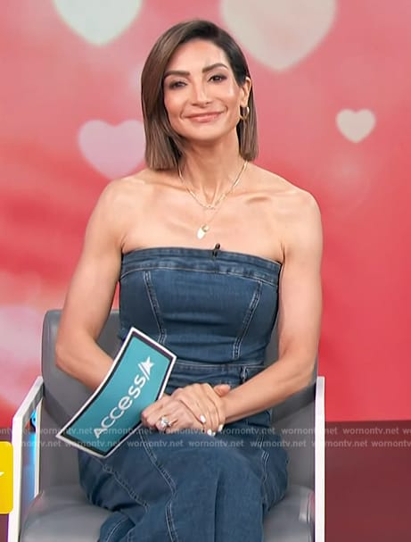 Courtney’s denim strapless dress on Access Hollywood
