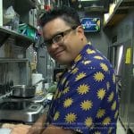 Dale Talde’s blue sun print shirt on Today