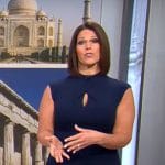 Dana Jacobson’s navy keyhole dress on CBS Mornings