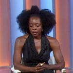 Danai Gurira’s pinstripe jumpsuit on Good Morning America