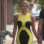 Danielle’s yellow colorblock dress on The Real Housewives of New Jersey
