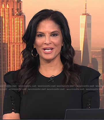 Darlene Rodriguez’s black puff sleeve sheath dress on Today