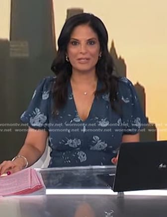 Darlene’s blue floral puff sleeve dress on Today
