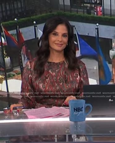 Darlene’s red paisley print dress on Today