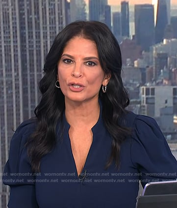 Darlene’s navy twist front dress on Today