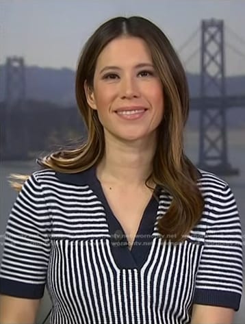 Deirdre’s navy striped polot on NBC News Daily