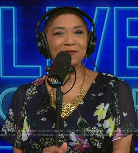 Deja Vu’s floral print wrap dress on Live with Kelly and Mark
