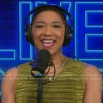 Deja Vu’s yellow striped knit dress on Live with Kelly and Mark