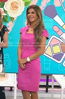 Dr. Dendy Engelman’s pink square neck dress on Today