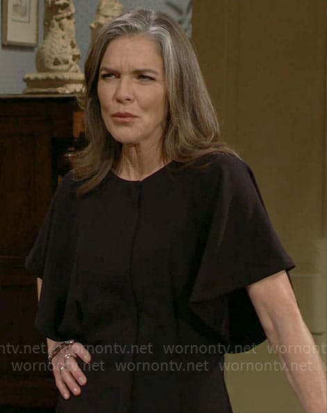 Diane’s black flutter sleeve dress on The Young and the Restless