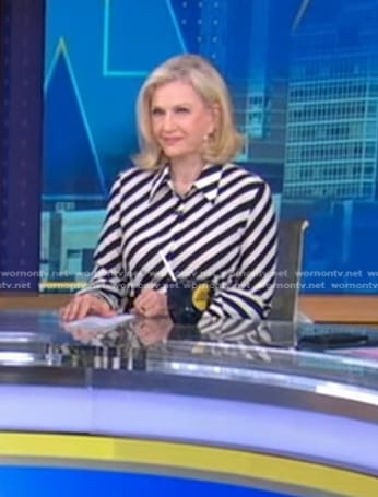 Diane Sawyer’s diagonal stripe blouse on Good Morning America
