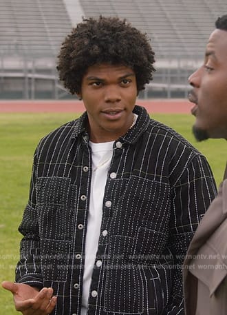 Dillon’s black printed jacket on All American