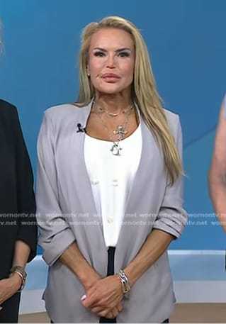Dominique Brown’s grey ruched sleeve jacket on Today