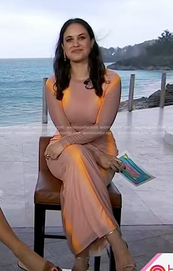 Donna’s beige and orange stripe dress on Today