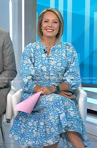 Dylan’s blue floral print midi dress on Today