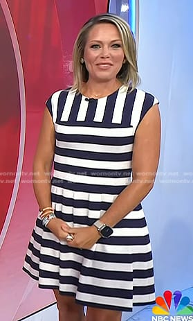 Dylan’s navy and white striped dress on Today