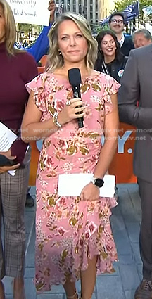 Dylan’s pink floral midi dress on Today