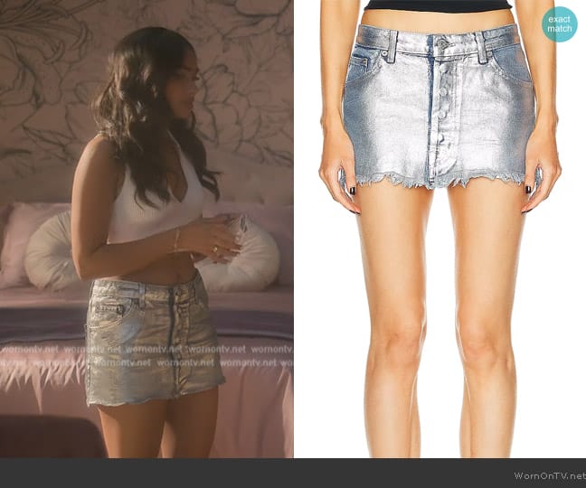 Eb Denim Micro Denim Skirt worn by Kiela (Daniella Perkins) on Grown-ish