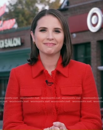 Elizabeth’s red tweed jacket on Good Morning America