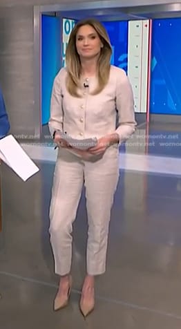 Ellison’s beige jacket and pants on NBC News Daily