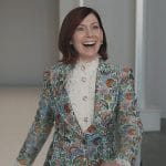Elsbeth’s floral jacquard blazer on Elsbeth