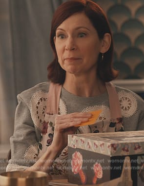 Elsbeth’s gray embroidered sweatshirt on Elsbeth